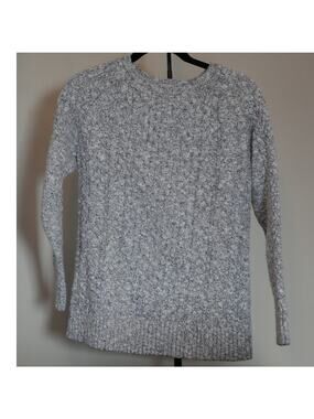 LL Bean Gray Marled 100% Cotton Sweater Size Medium